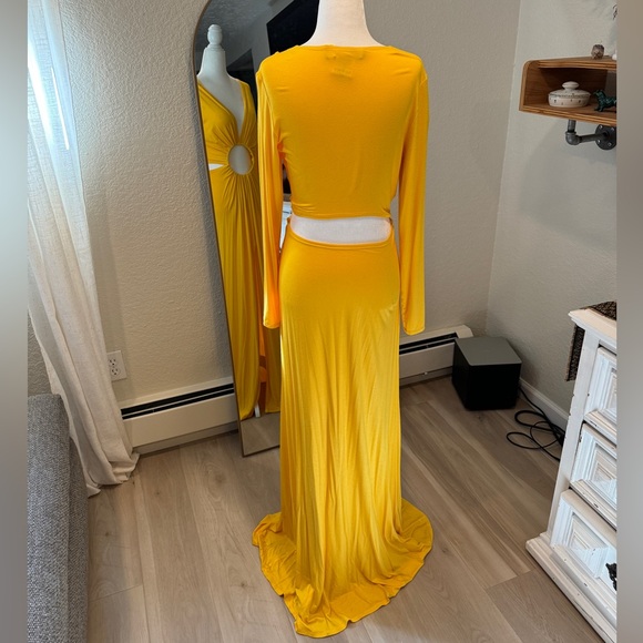 Sid Neigum Cutout Yellow Ring Dress Size Small - Picture 7 of 12